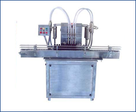 FULLY AUTOMATIC FOUR HEAD LIQUID FILLING MACHINE